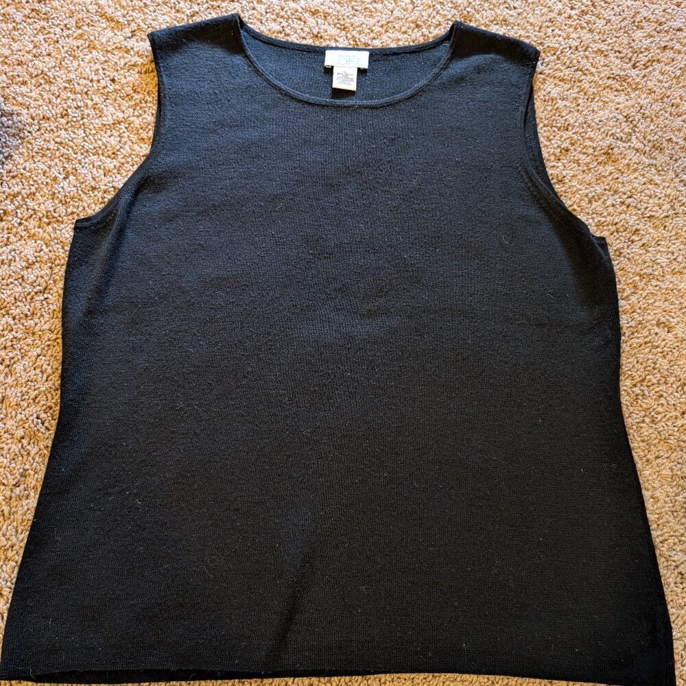 Ann Taylor Loft Merino Wool and Cashmere blend black sweater vest XL